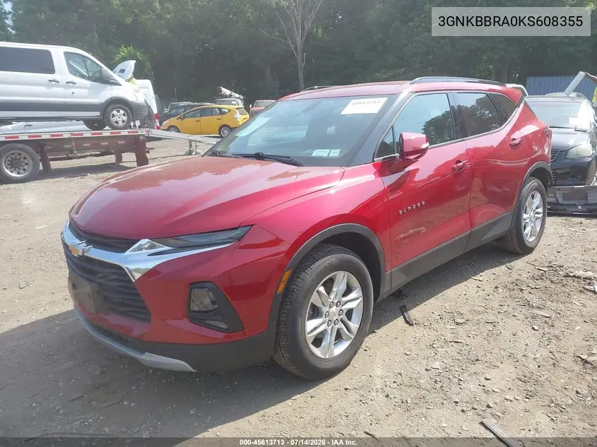 2019 Chevrolet Blazer VIN: 3GNKBBRA0KS608355 Lot: 45613713