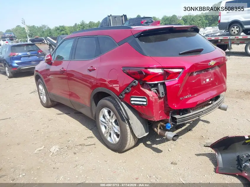 2019 Chevrolet Blazer VIN: 3GNKBBRA0KS608355 Lot: 45613713
