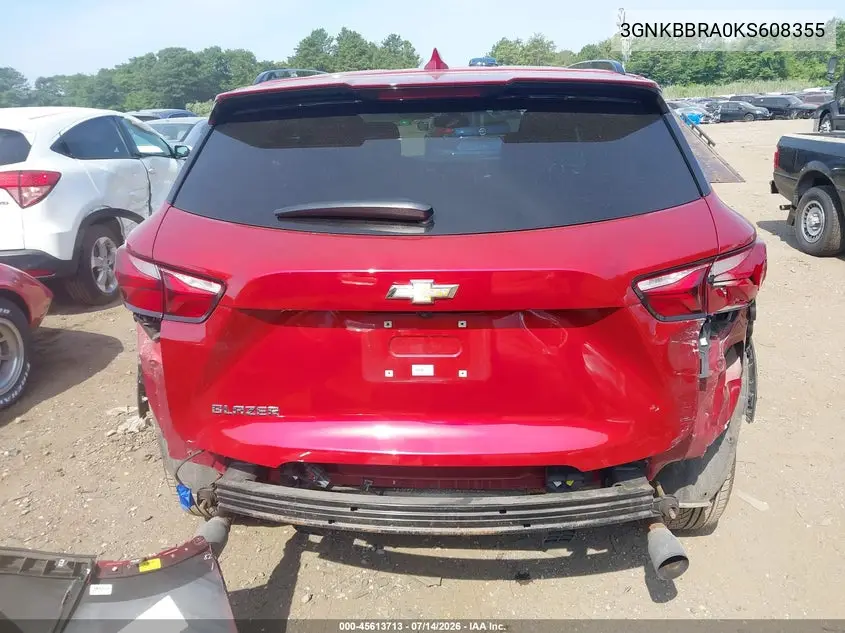 2019 Chevrolet Blazer VIN: 3GNKBBRA0KS608355 Lot: 45613713