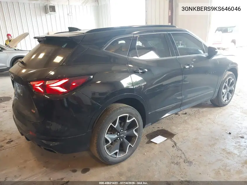 2019 Chevrolet Blazer Rs VIN: 3GNKBERS9KS646046 Lot: 45621423