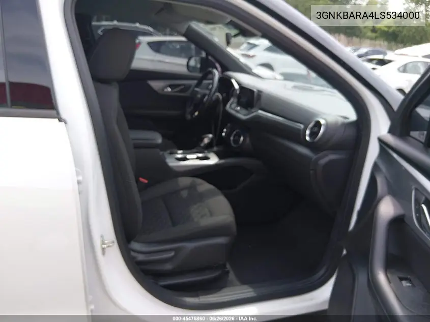 2020 Chevrolet Blazer Fwd L VIN: 3GNKBARA4LS534000 Lot: 45475860