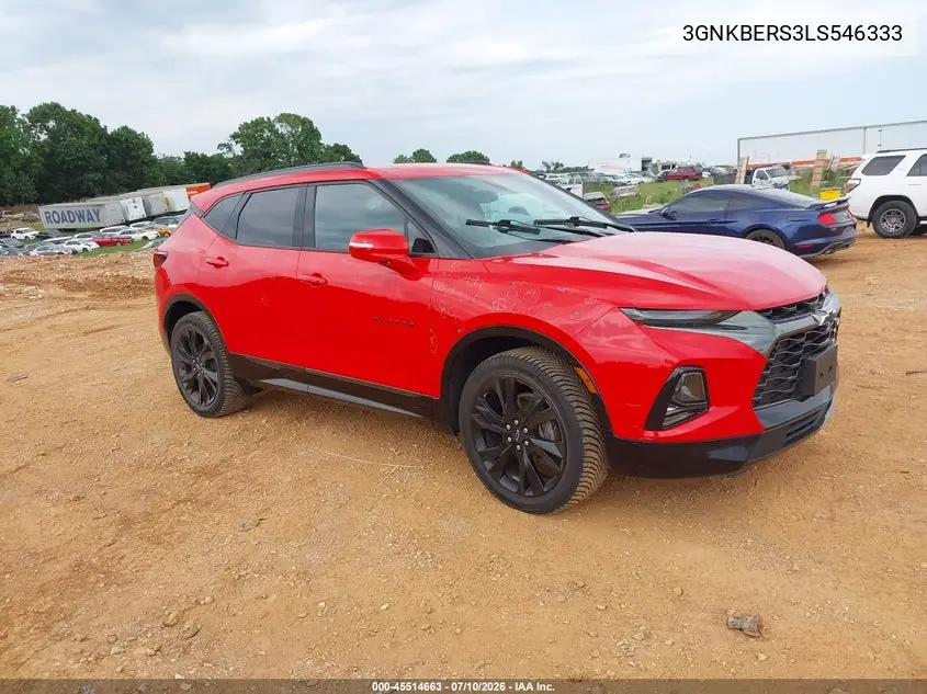 2020 Chevrolet Blazer Fwd Rs VIN: 3GNKBERS3LS546333 Lot: 45514663