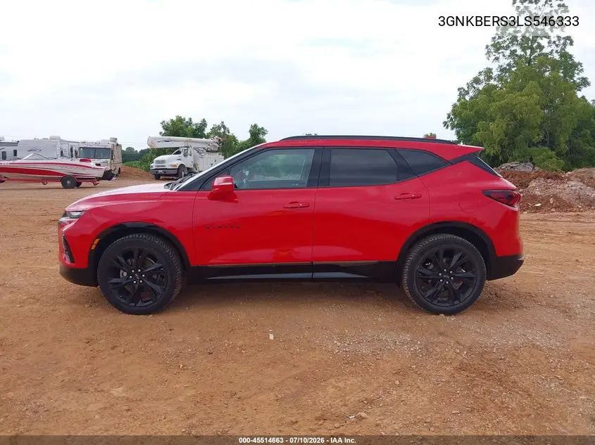 2020 Chevrolet Blazer Fwd Rs VIN: 3GNKBERS3LS546333 Lot: 45514663