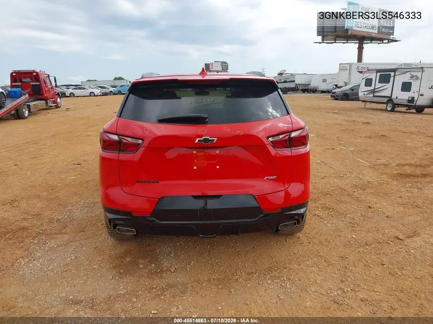 2020 Chevrolet Blazer Fwd Rs VIN: 3GNKBERS3LS546333 Lot: 45514663