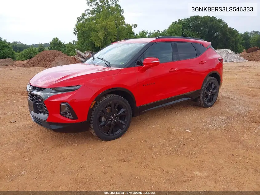 2020 Chevrolet Blazer Fwd Rs VIN: 3GNKBERS3LS546333 Lot: 45514663