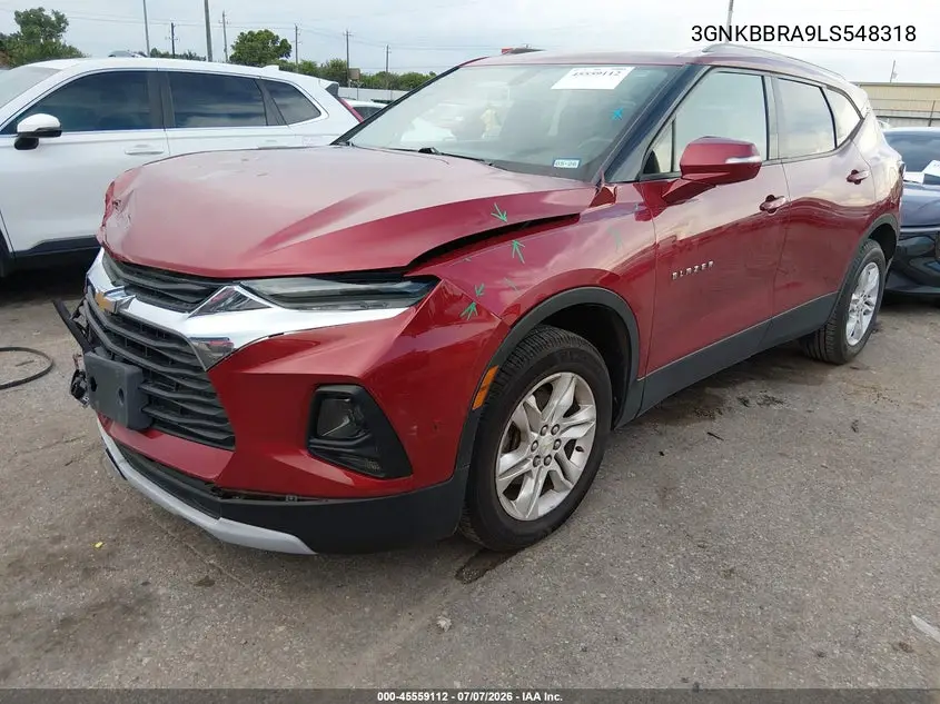 2020 Chevrolet Blazer Fwd 1Lt VIN: 3GNKBBRA9LS548318 Lot: 45559112