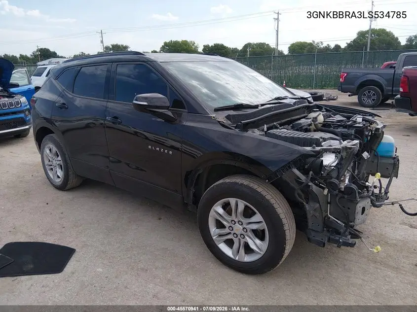 2020 Chevrolet Blazer Fwd 1Lt VIN: 3GNKBBRA3LS534785 Lot: 45570941