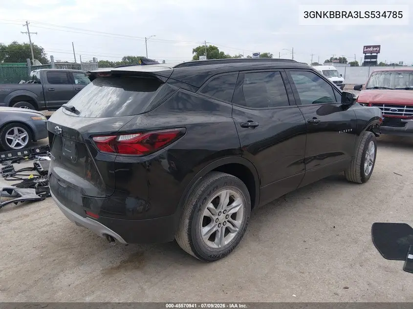 2020 Chevrolet Blazer Fwd 1Lt VIN: 3GNKBBRA3LS534785 Lot: 45570941