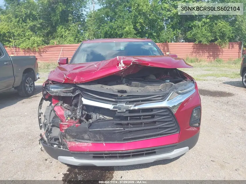 2020 Chevrolet Blazer Fwd 2Lt VIN: 3GNKBCRS0LS602104 Lot: 45571174