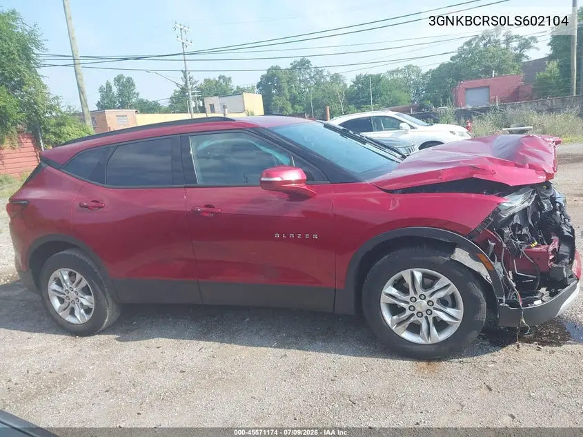 2020 Chevrolet Blazer Fwd 2Lt VIN: 3GNKBCRS0LS602104 Lot: 45571174