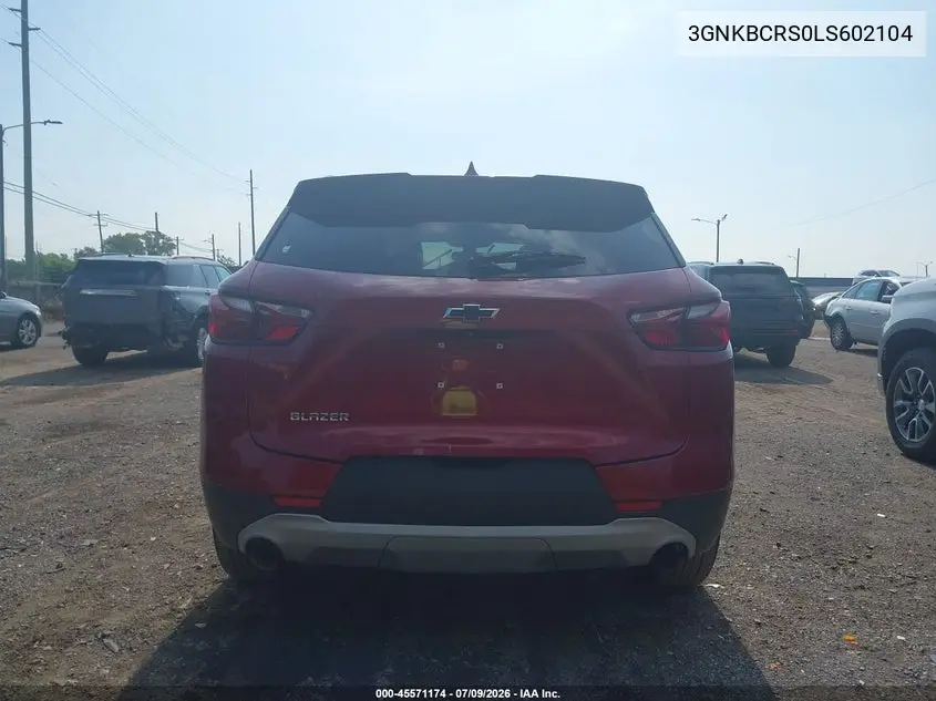 2020 Chevrolet Blazer Fwd 2Lt VIN: 3GNKBCRS0LS602104 Lot: 45571174