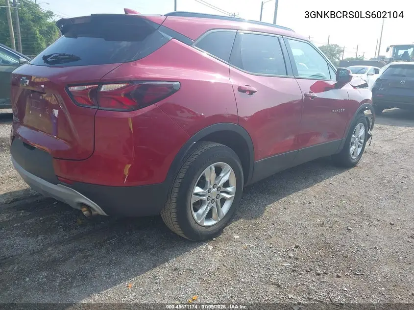 2020 Chevrolet Blazer Fwd 2Lt VIN: 3GNKBCRS0LS602104 Lot: 45571174