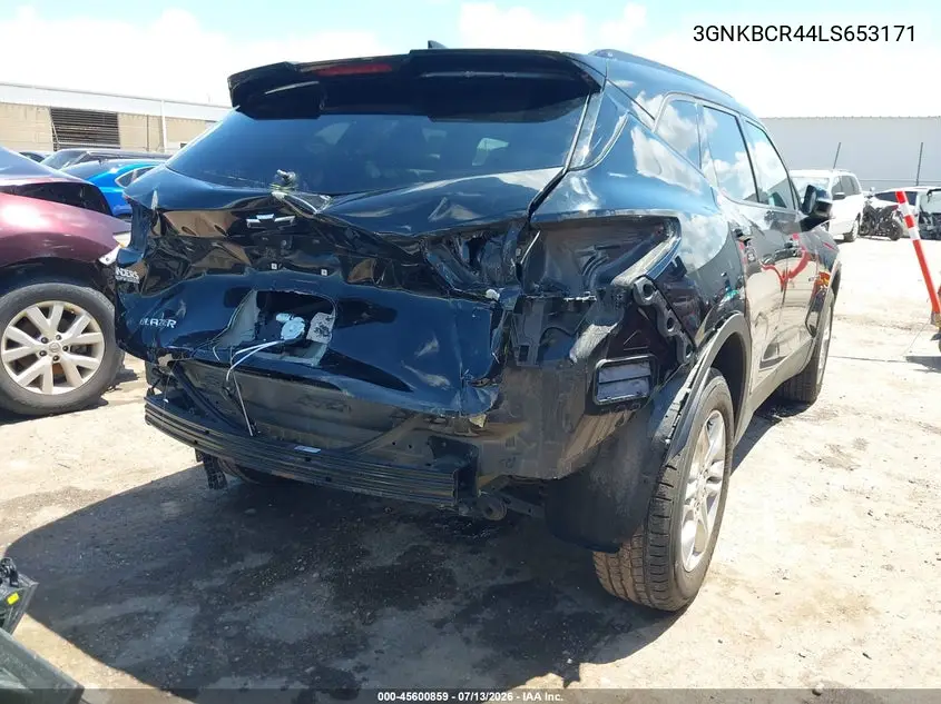 2020 Chevrolet Blazer Fwd 2Lt VIN: 3GNKBCR44LS653171 Lot: 45600859
