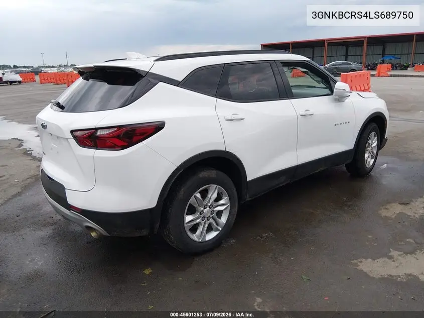 2020 Chevrolet Blazer Fwd 2Lt VIN: 3GNKBCRS4LS689750 Lot: 45601253