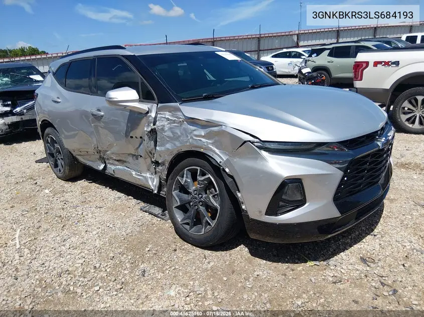 2020 Chevrolet Blazer Awd Rs VIN: 3GNKBKRS3LS684193 Lot: 45625160