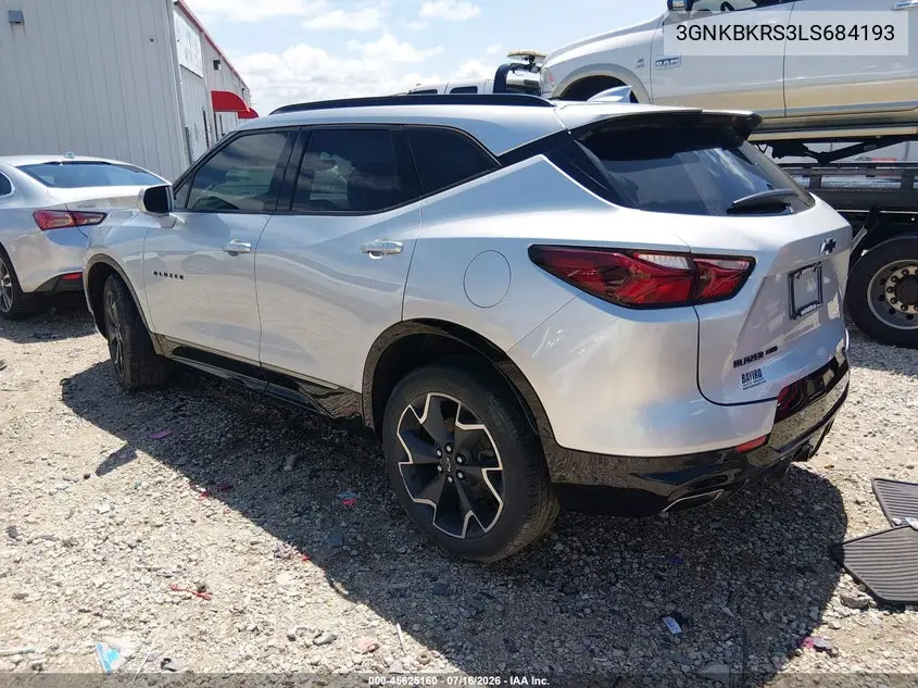 2020 Chevrolet Blazer Awd Rs VIN: 3GNKBKRS3LS684193 Lot: 45625160