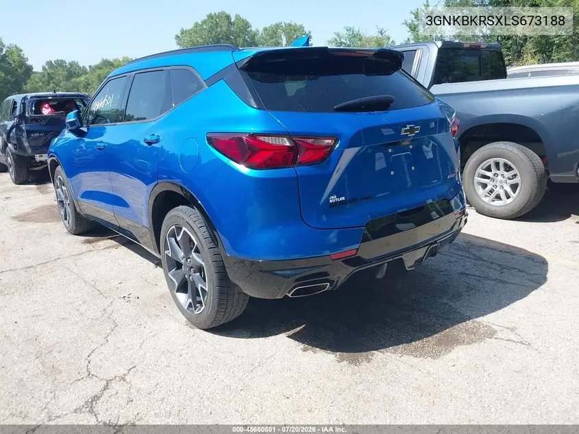 2020 Chevrolet Blazer Awd Rs VIN: 3GNKBKRSXLS673188 Lot: 45660501