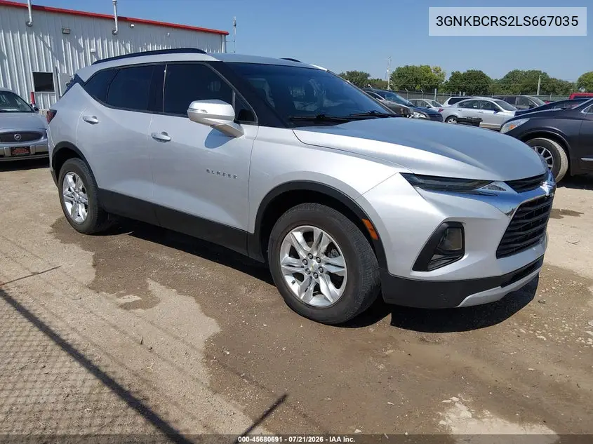 2020 Chevrolet Blazer Fwd 2Lt VIN: 3GNKBCRS2LS667035 Lot: 45680691