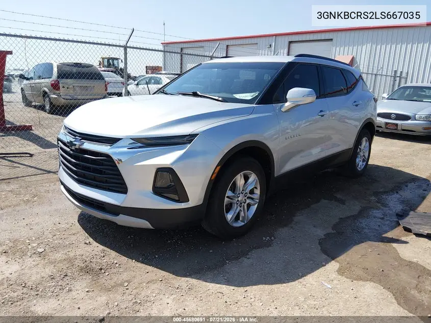 2020 Chevrolet Blazer Fwd 2Lt VIN: 3GNKBCRS2LS667035 Lot: 45680691