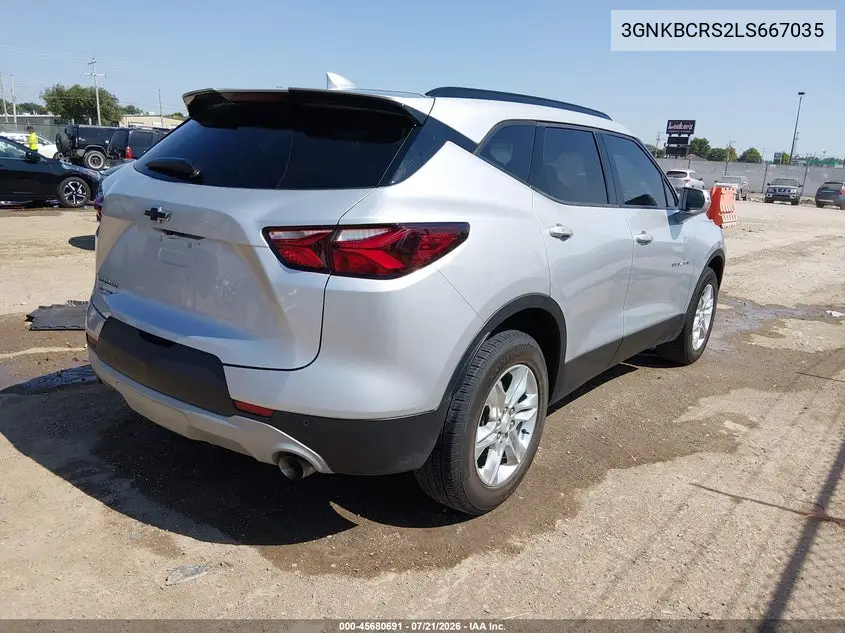2020 Chevrolet Blazer Fwd 2Lt VIN: 3GNKBCRS2LS667035 Lot: 45680691