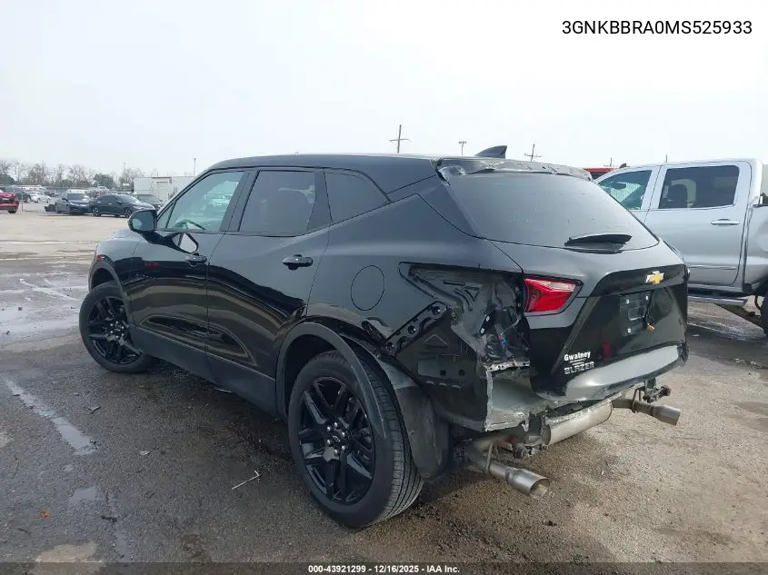 3GNKBBRA0MS525933 2021 Chevrolet Blazer Fwd 1Lt