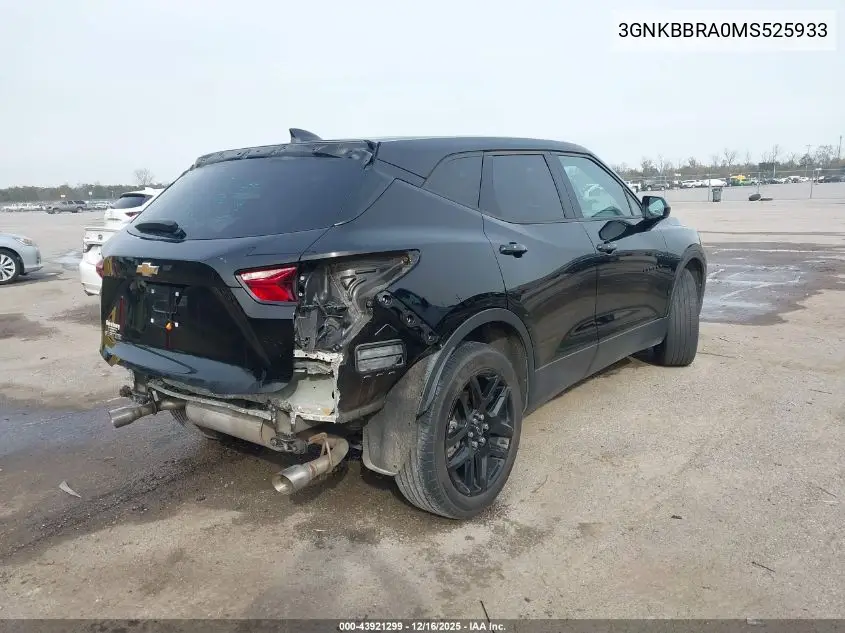 3GNKBBRA0MS525933 2021 Chevrolet Blazer Fwd 1Lt