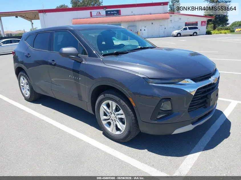 2021 Chevrolet Blazer Awd 2Lt VIN: 3GNKBHR40MS553664 Lot: 45407306