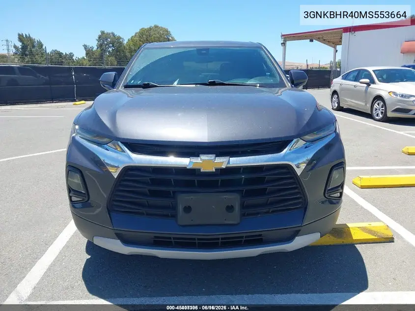 2021 Chevrolet Blazer Awd 2Lt VIN: 3GNKBHR40MS553664 Lot: 45407306