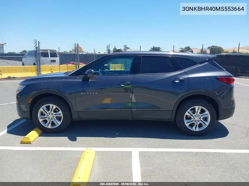 2021 Chevrolet Blazer Awd 2Lt VIN: 3GNKBHR40MS553664 Lot: 45407306