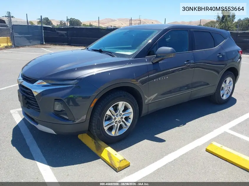 2021 Chevrolet Blazer Awd 2Lt VIN: 3GNKBHR40MS553664 Lot: 45407306
