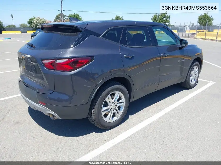 2021 Chevrolet Blazer Awd 2Lt VIN: 3GNKBHR40MS553664 Lot: 45407306