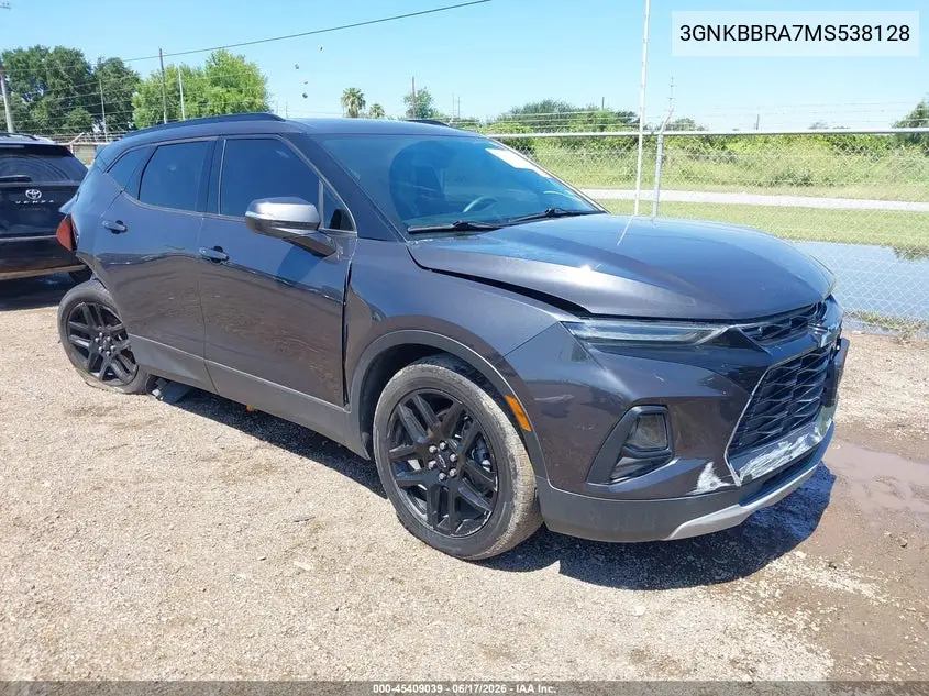 2021 Chevrolet Blazer Fwd 1Lt VIN: 3GNKBBRA7MS538128 Lot: 45409039
