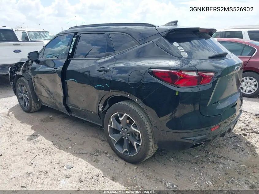 2021 Chevrolet Blazer Fwd Rs VIN: 3GNKBERS2MS526902 Lot: 45558710