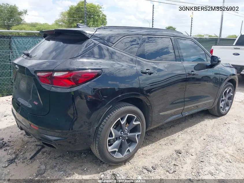 2021 Chevrolet Blazer Fwd Rs VIN: 3GNKBERS2MS526902 Lot: 45558710