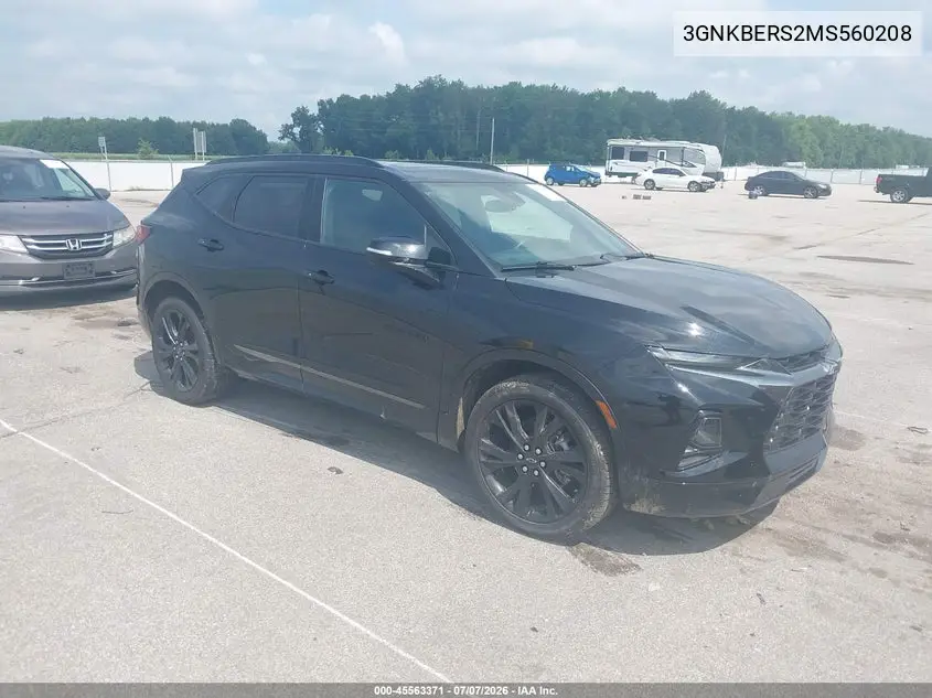 2021 Chevrolet Blazer Fwd Rs VIN: 3GNKBERS2MS560208 Lot: 45563371