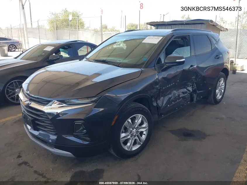 2021 Chevrolet Blazer Fwd 2Lt VIN: 3GNKBCRS7MS546373 Lot: 45597959