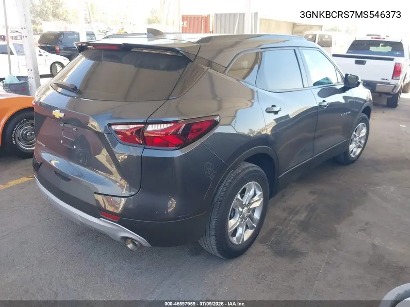 2021 Chevrolet Blazer Fwd 2Lt VIN: 3GNKBCRS7MS546373 Lot: 45597959