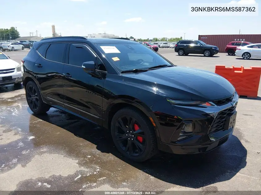 2021 Chevrolet Blazer Awd Rs VIN: 3GNKBKRS6MS587362 Lot: 45601245