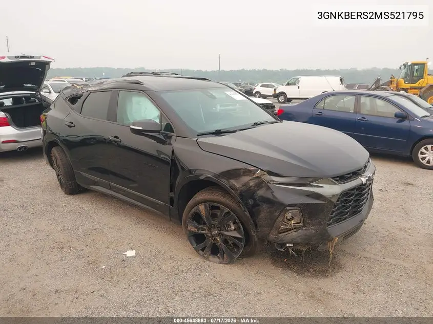 2021 Chevrolet Blazer Fwd Rs VIN: 3GNKBERS2MS521795 Lot: 45648883