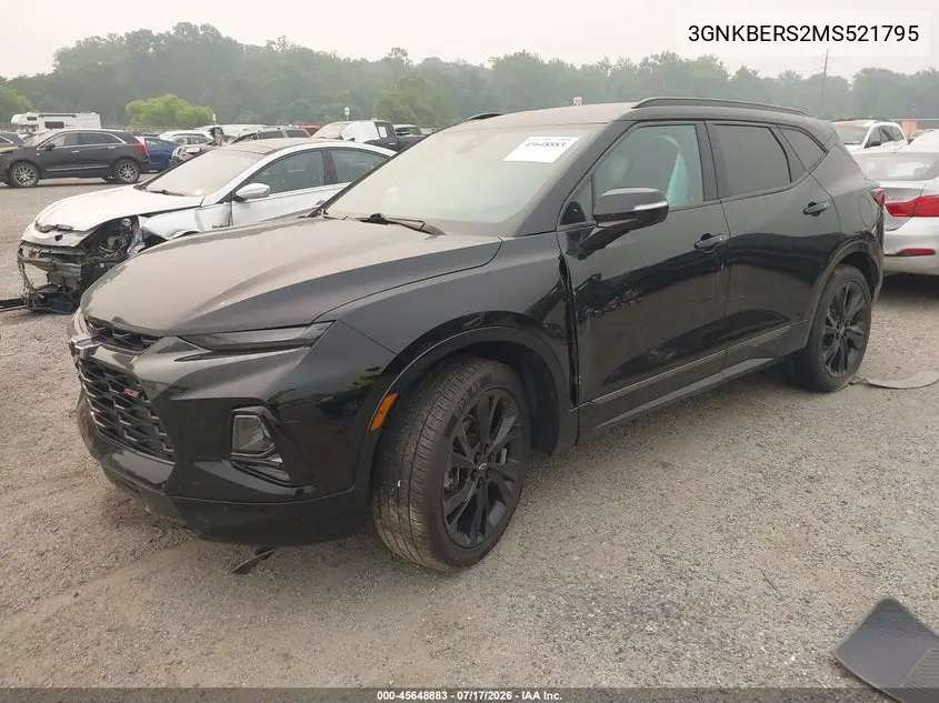 2021 Chevrolet Blazer Fwd Rs VIN: 3GNKBERS2MS521795 Lot: 45648883