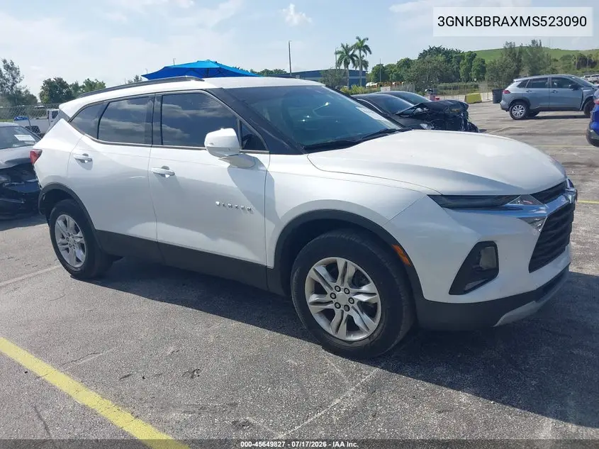 2021 Chevrolet Blazer Fwd 1Lt VIN: 3GNKBBRAXMS523090 Lot: 45649827