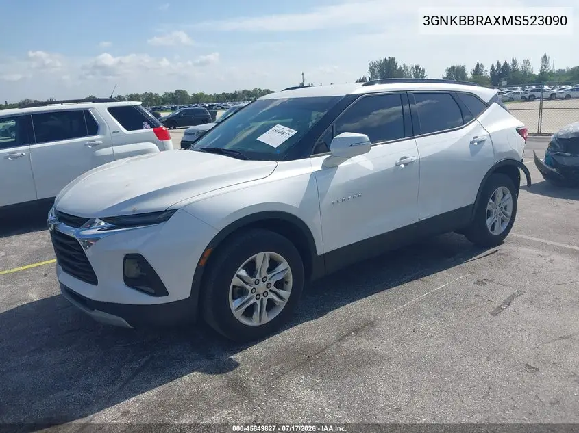 2021 Chevrolet Blazer Fwd 1Lt VIN: 3GNKBBRAXMS523090 Lot: 45649827