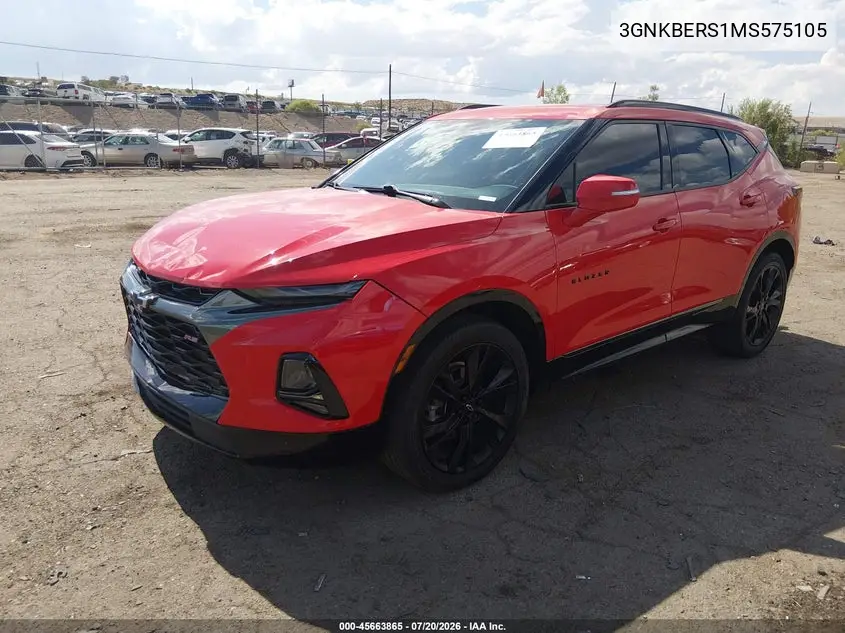 2021 Chevrolet Blazer Fwd Rs VIN: 3GNKBERS1MS575105 Lot: 45663865