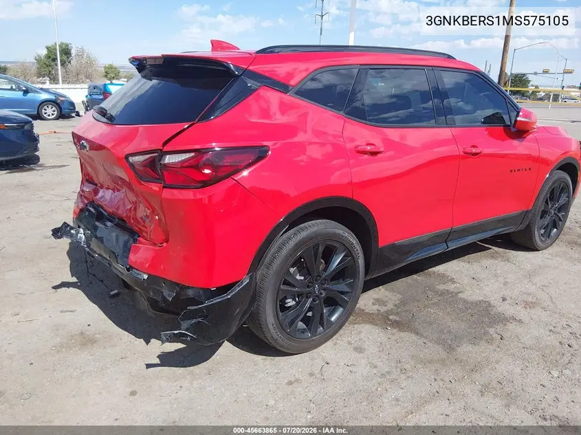 2021 Chevrolet Blazer Fwd Rs VIN: 3GNKBERS1MS575105 Lot: 45663865
