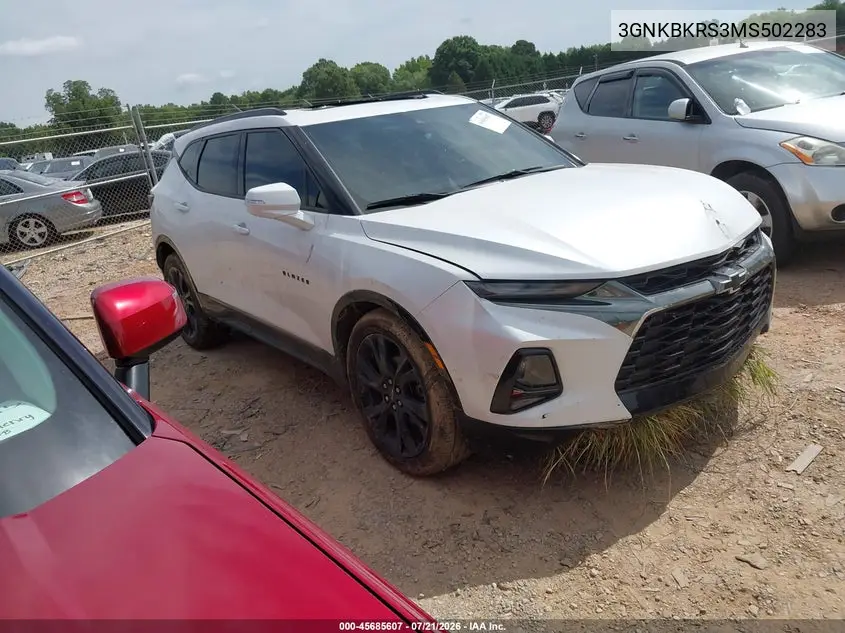 2021 Chevrolet Blazer Awd Rs VIN: 3GNKBKRS3MS502283 Lot: 45685607
