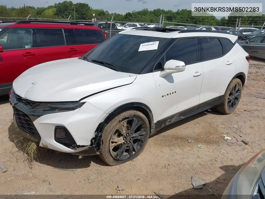 2021 Chevrolet Blazer Awd Rs VIN: 3GNKBKRS3MS502283 Lot: 45685607