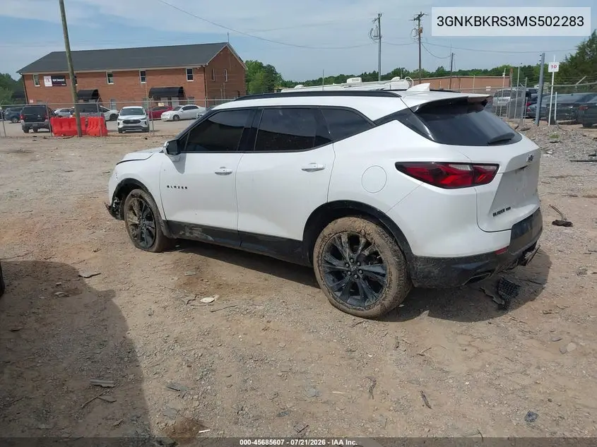 2021 Chevrolet Blazer Awd Rs VIN: 3GNKBKRS3MS502283 Lot: 45685607