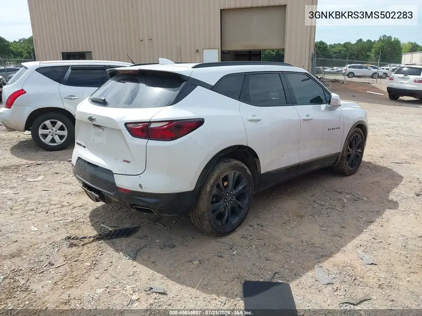 2021 Chevrolet Blazer Awd Rs VIN: 3GNKBKRS3MS502283 Lot: 45685607