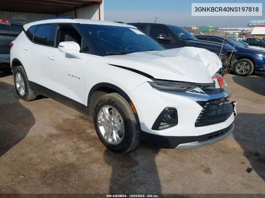 3GNKBCR40NS197818 2022 Chevrolet Blazer Fwd 2Lt
