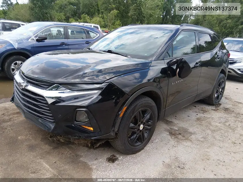 2022 Chevrolet Blazer Fwd 2Lt VIN: 3GNKBCR49NS137374 Lot: 45390767